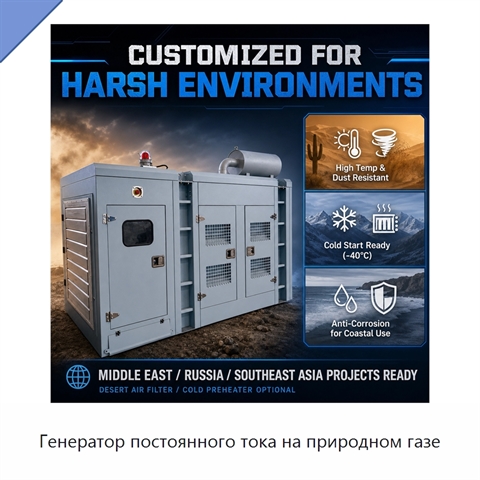 Генератор постоянного тока на природном газе