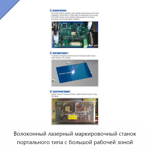 Волоконный лазерный маркировочный станок портального типа с большой рабочей зоной