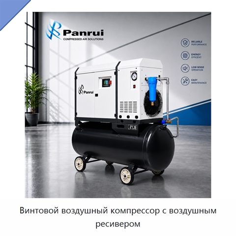 Винтовой воздушный компрессор с воздушным ресивером