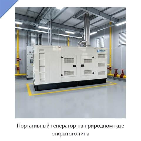 Портативный генератор на природном газе открытого типа