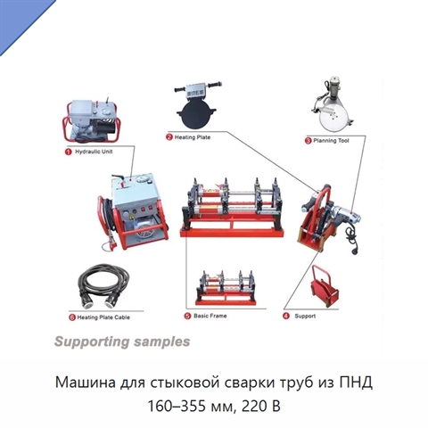 Машина для стыковой сварки труб из ПНД 160–355 мм, 220 В