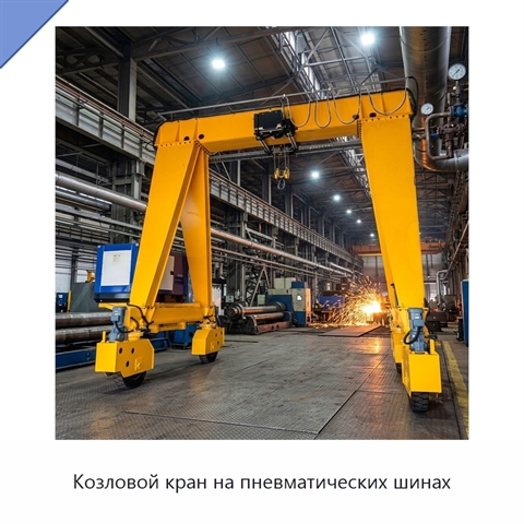 Козловой кран на пневматических шинах
