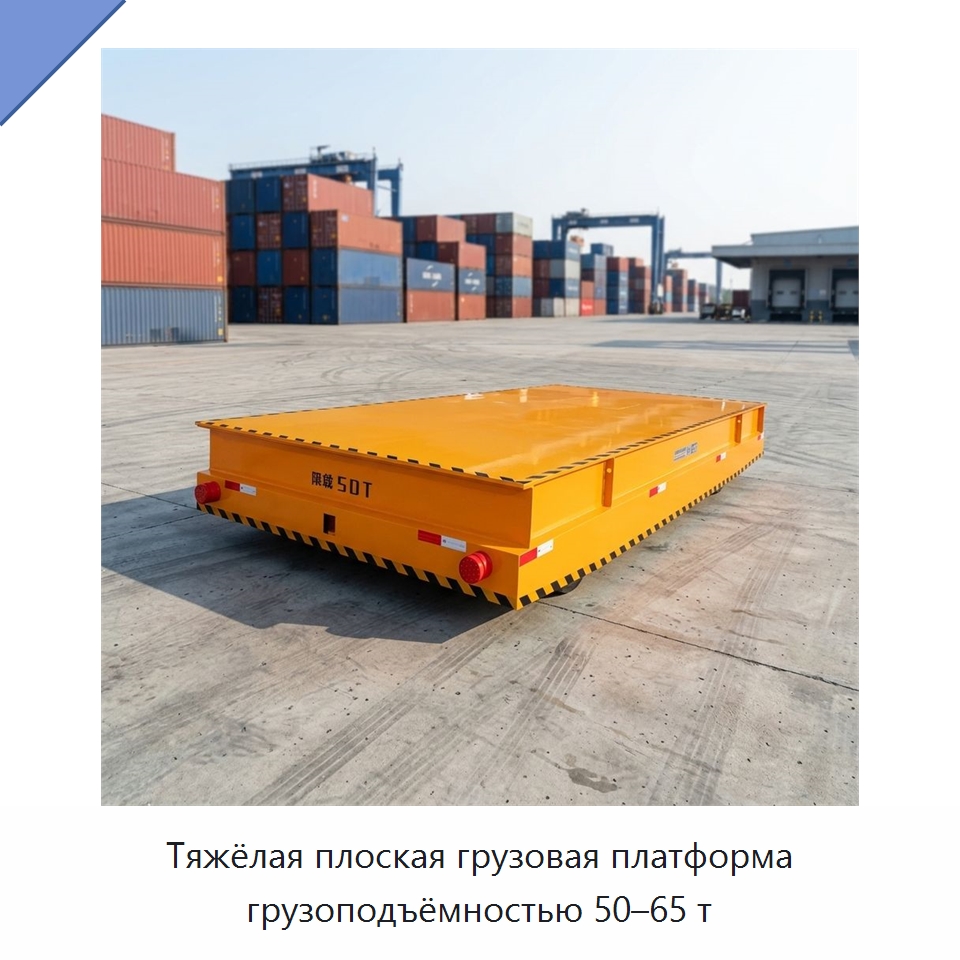 Тяжёлая плоская грузовая платформа грузоподъёмностью 50–65 т — Специальное подъемно-транспортное оборудование