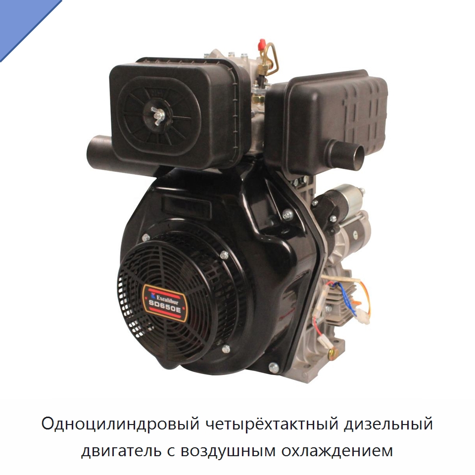 Одноцилиндровый четырёхтактный дизельный двигатель с воздушным охлаждением — Двигатели и запчасти для оборудования