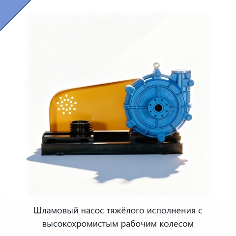 Шламовый насос тяжёлого исполнения с высокохромистым рабочим колесом