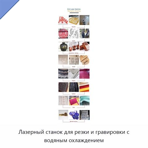 Лазерный станок для резки и гравировки с водяным охлаждением