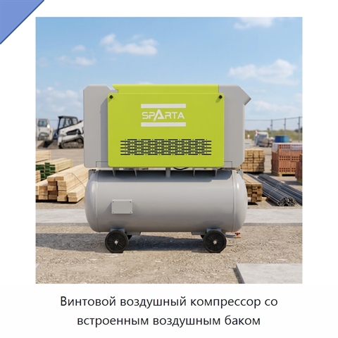 Винтовой воздушный компрессор со встроенным воздушным баком