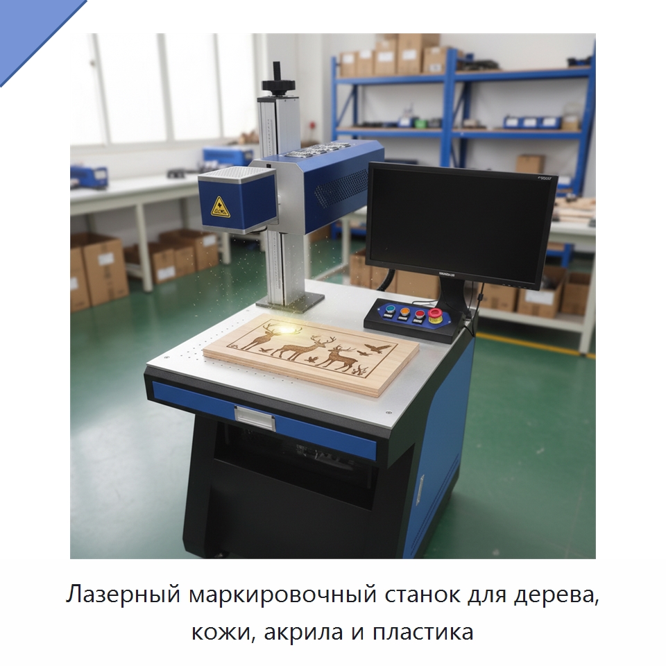 Лазерный маркировочный станок для дерева, кожи, акрила и пластика — Лазерные маркировочные станки