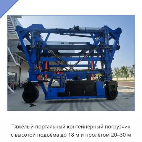 Тяжёлый портальный контейнерный погрузчик с высотой подъёма до 18 м и пролётом 20–30 м