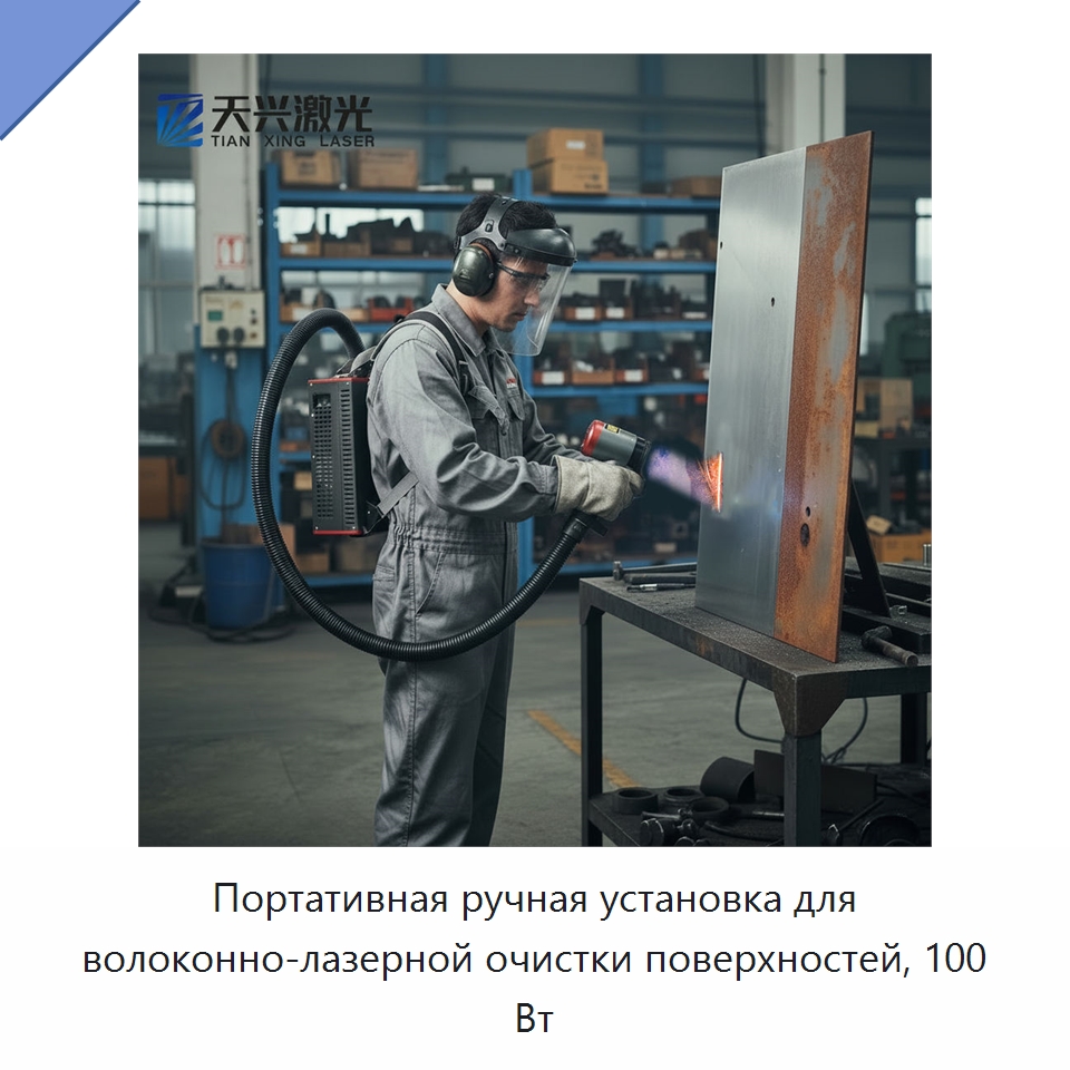 Портативная ручная установка для волоконно-лазерной очистки поверхностей, 100 Вт — Установки лазерной очистки