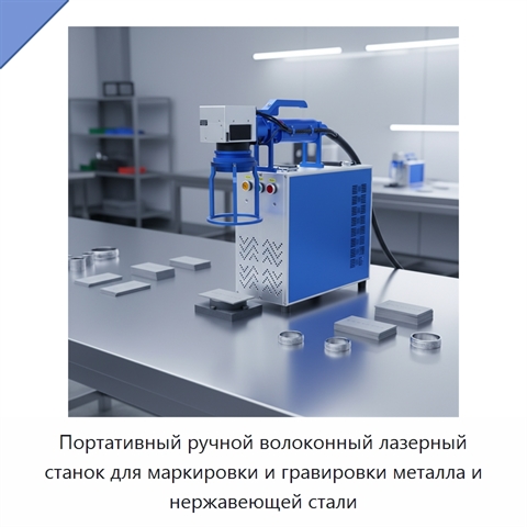 Портативный ручной волоконный лазерный станок для маркировки и гравировки металла и нержавеющей стали