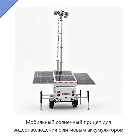 Мобильный солнечный прицеп для видеонаблюдения с литиевым аккумулятором
