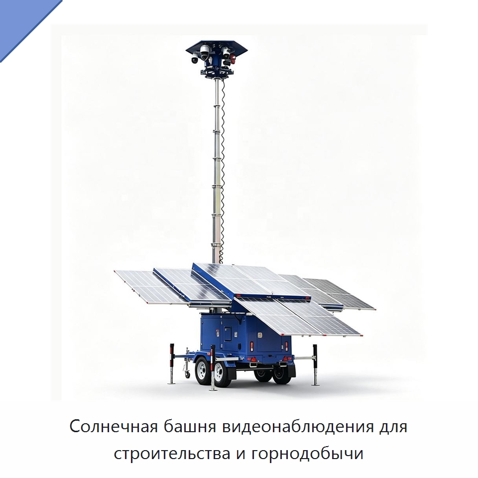 Солнечная башня видеонаблюдения для строительства и горнодобычи — Solar CCTV