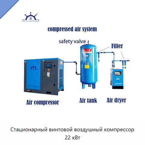 Стационарный винтовой воздушный компрессор 22 кВт