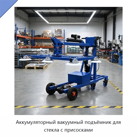 Аккумуляторный вакуумный подъёмник для стекла с присосками