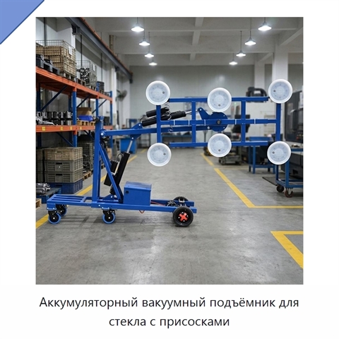 Аккумуляторный вакуумный подъёмник для стекла с присосками
