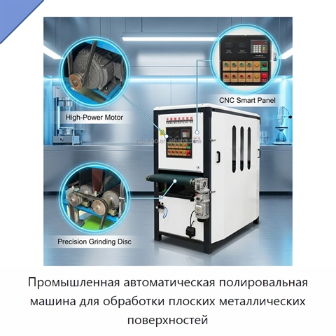 Промышленная автоматическая полировальная машина для обработки плоских металлических поверхностей