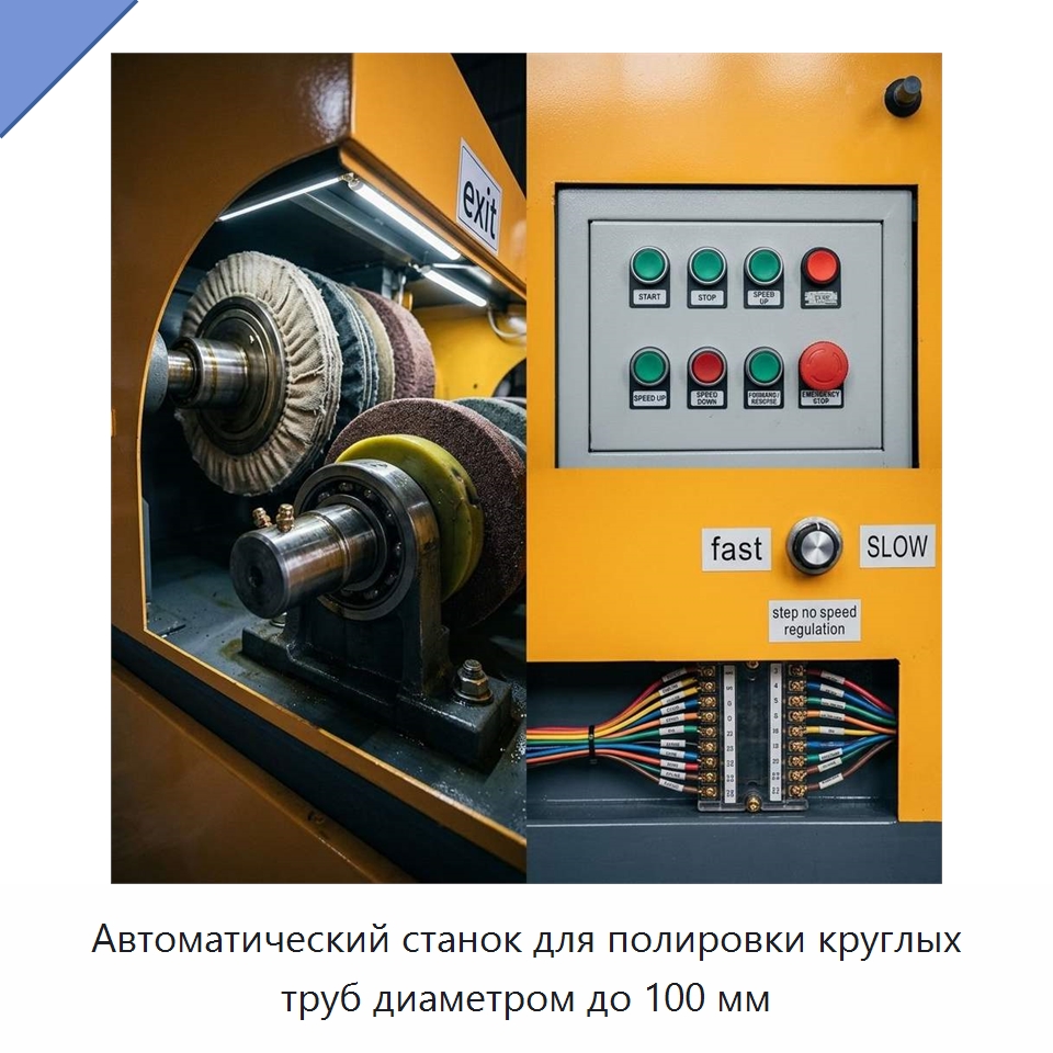 Автоматический станок для полировки круглых труб диаметром до 100 мм — Полировальные станки по металлу