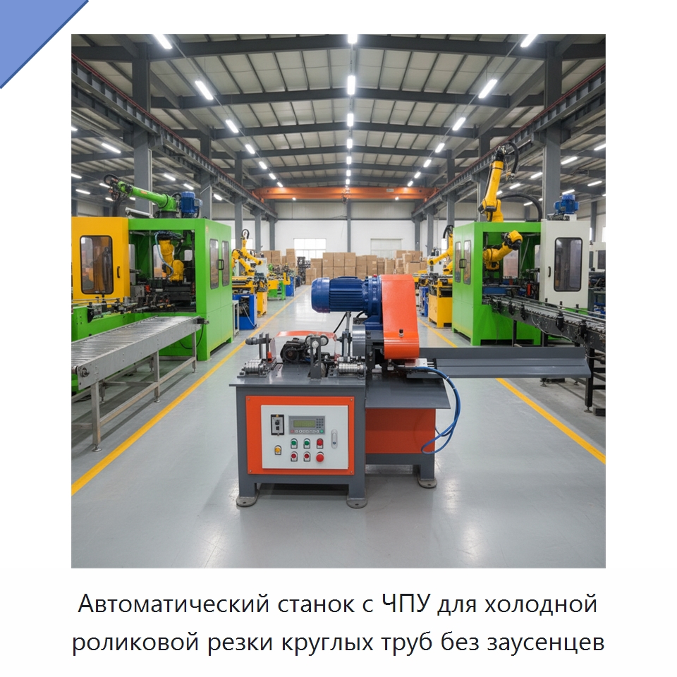 Автоматический станок с ЧПУ для холодной роликовой резки круглых труб без заусенцев
