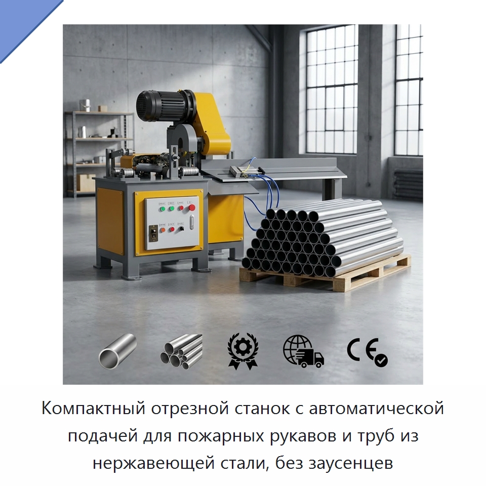 Компактный отрезной станок с автоматической подачей для пожарных рукавов и труб из нержавеющей стали, без заусенцев — Станки для обработки труб