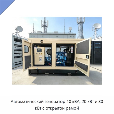 Автоматический генератор 10 кВА, 20 кВт и 30 кВт с открытой рамой