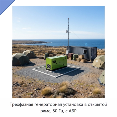 Трёхфазная генераторная установка в открытой раме, 50 Гц, с АВР
