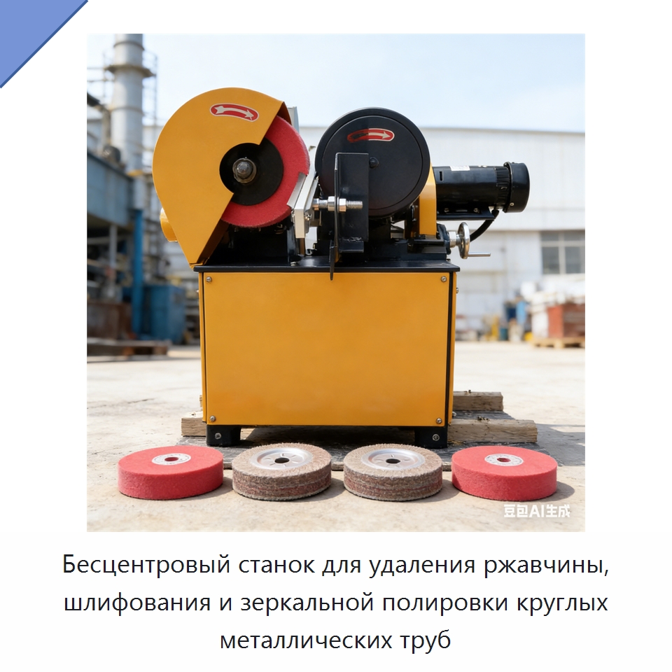 Бесцентровый станок для удаления ржавчины, шлифования и зеркальной полировки круглых металлических труб — Полировальные станки по металлу