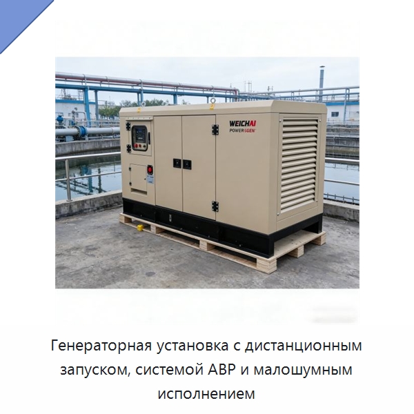 Генераторная установка с дистанционным запуском, системой АВР и малошумным исполнением — Дизельные генераторы