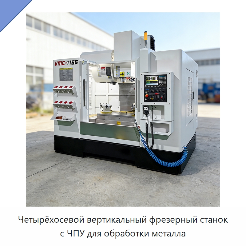 Четырёхосевой вертикальный фрезерный станок с ЧПУ для обработки металла — Обрабатывающие центры и комплектующие