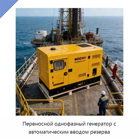 Переносной однофазный генератор с автоматическим вводом резерва