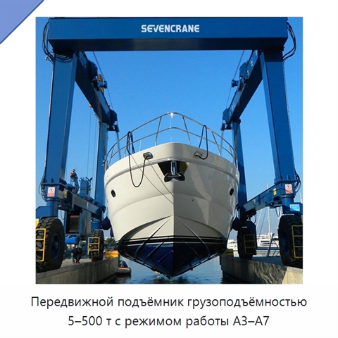 Передвижной подъёмник грузоподъёмностью 5–500 т с режимом работы A3–A7