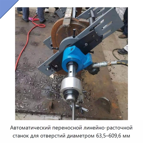 Автоматический переносной линейно-расточной станок для отверстий диаметром 63,5–609,6 мм