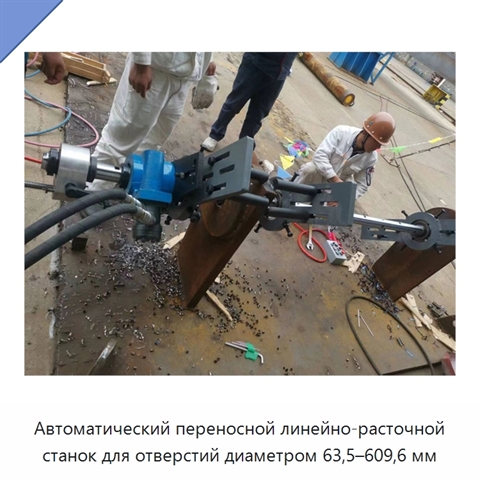 Автоматический переносной линейно-расточной станок для отверстий диаметром 63,5–609,6 мм