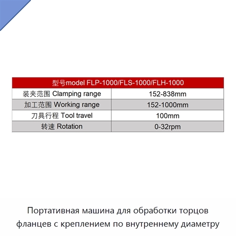 Портативная машина для обработки торцов фланцев с креплением по внутреннему диаметру