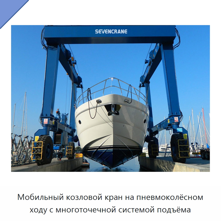 Мобильный козловой кран на пневмоколёсном ходу с многоточечной системой подъёма — Краны