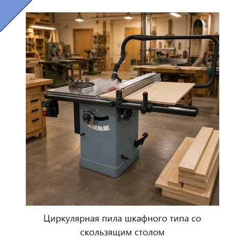 Циркулярная пила шкафного типа со скользящим столом
