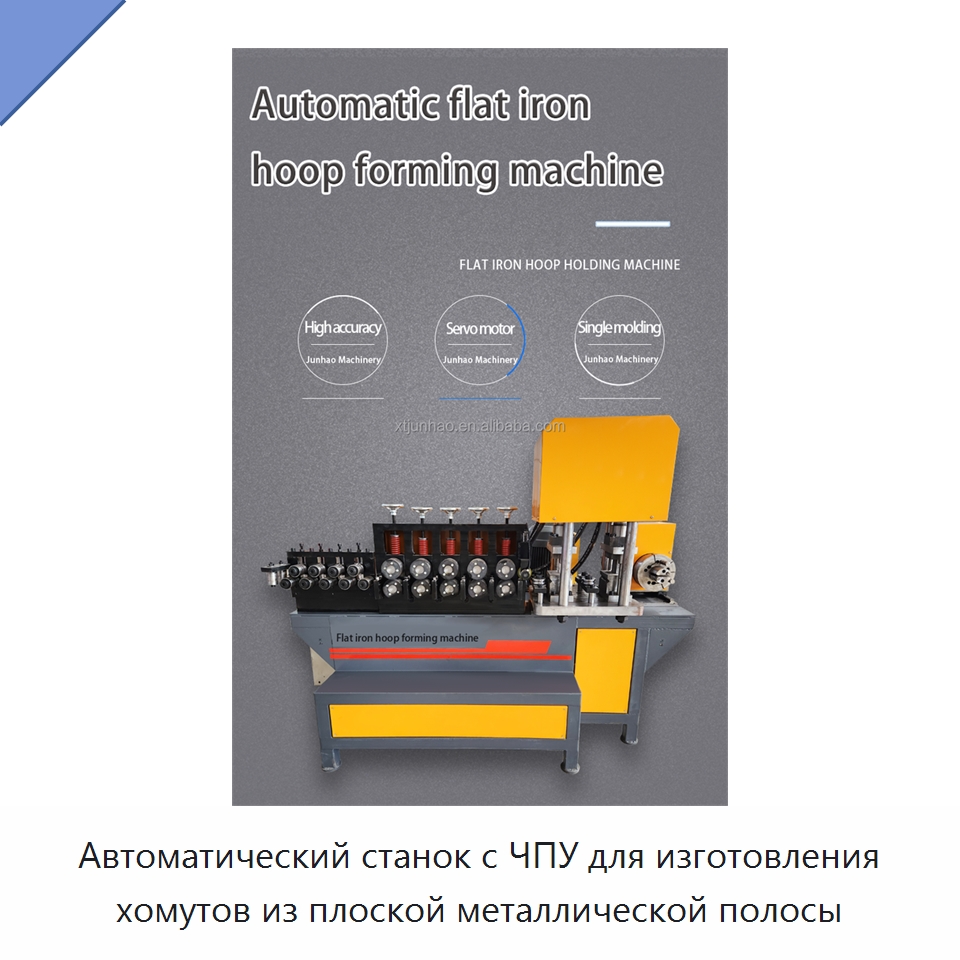Автоматический станок с ЧПУ для изготовления хомутов из плоской металлической полосы — Гибочные станки