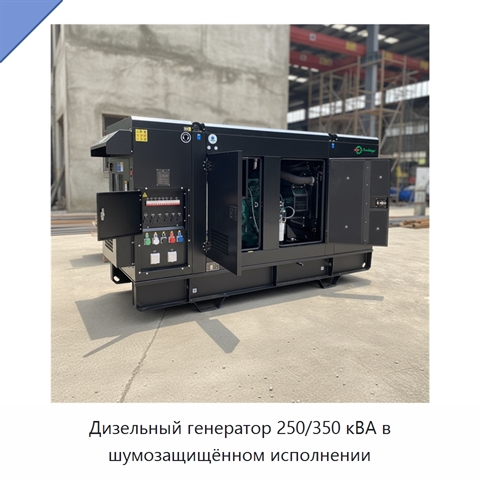 Дизельный генератор 250/350 кВА в шумозащищённом исполнении