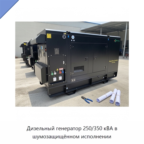 Дизельный генератор 250/350 кВА в шумозащищённом исполнении