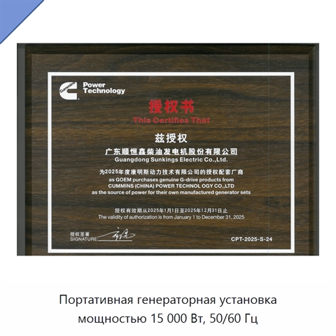 Портативная генераторная установка мощностью 15 000 Вт, 50/60 Гц