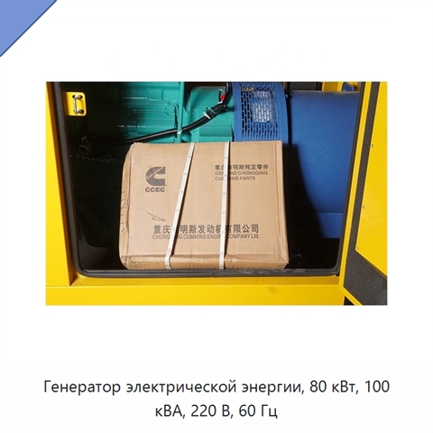 Генератор электрической энергии, 80 кВт, 100 кВА, 220 В, 60 Гц