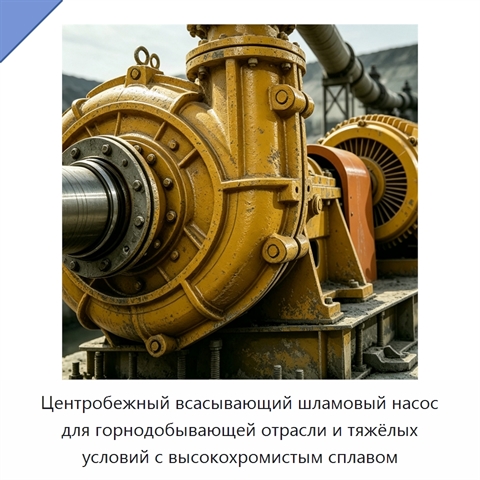 Центробежный всасывающий шламовый насос для горнодобывающей отрасли и тяжёлых условий с высокохромистым сплавом