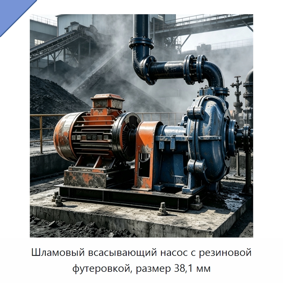 Шламовый всасывающий насос с резиновой футеровкой, размер 38,1 мм — Насосы