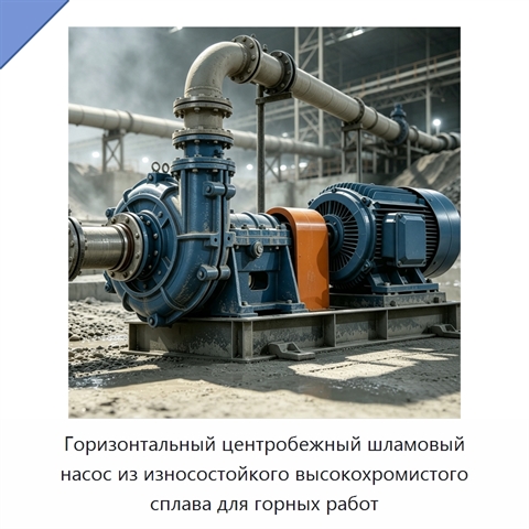 Горизонтальный центробежный шламовый насос из износостойкого высокохромистого сплава для горных работ