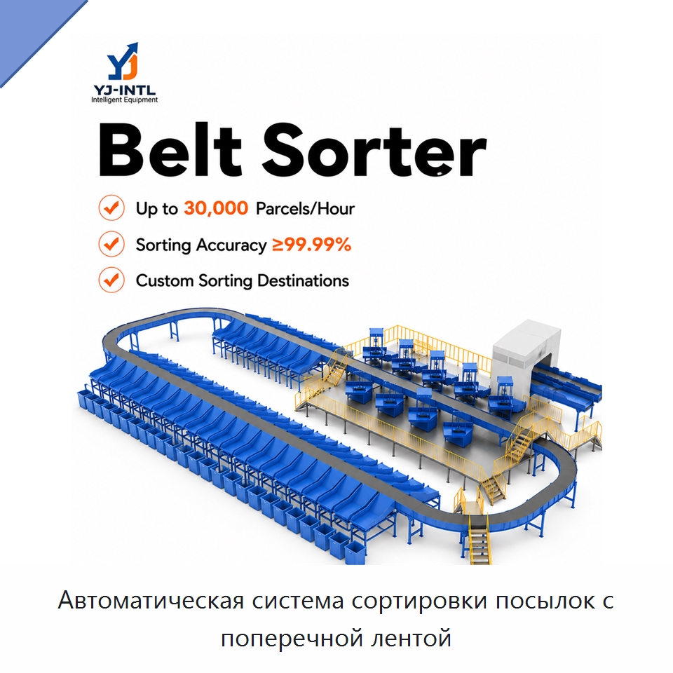 Автоматическая система сортировки посылок с поперечной лентой — Сортировочный конвейер