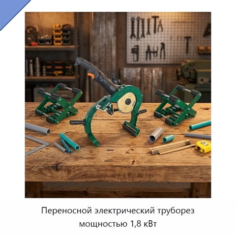 Переносной электрический труборез мощностью 1,8 кВт