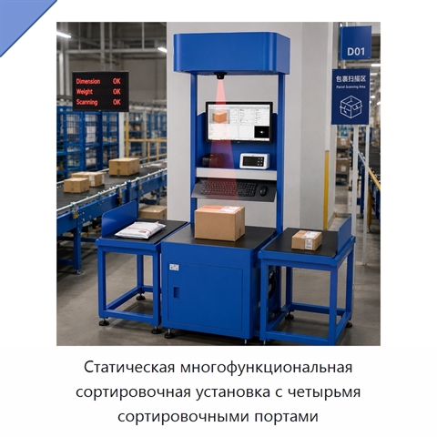 Статическая многофункциональная сортировочная установка с четырьмя сортировочными портами