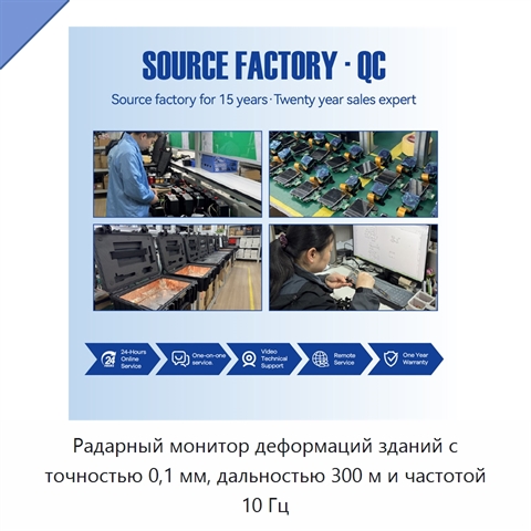 Радарный монитор деформаций зданий с точностью 0,1 мм, дальностью 300 м и частотой 10 Гц