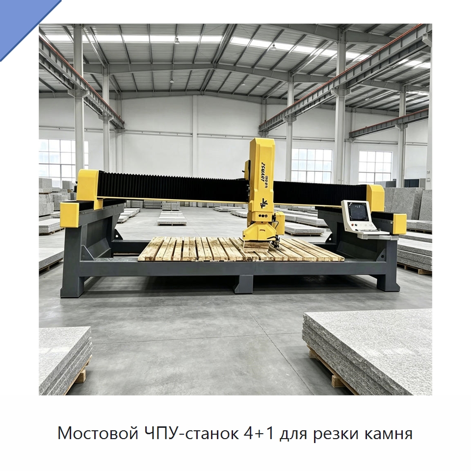 Мостовой ЧПУ-станок 4+1 для резки камня — Оборудование для обработки камня