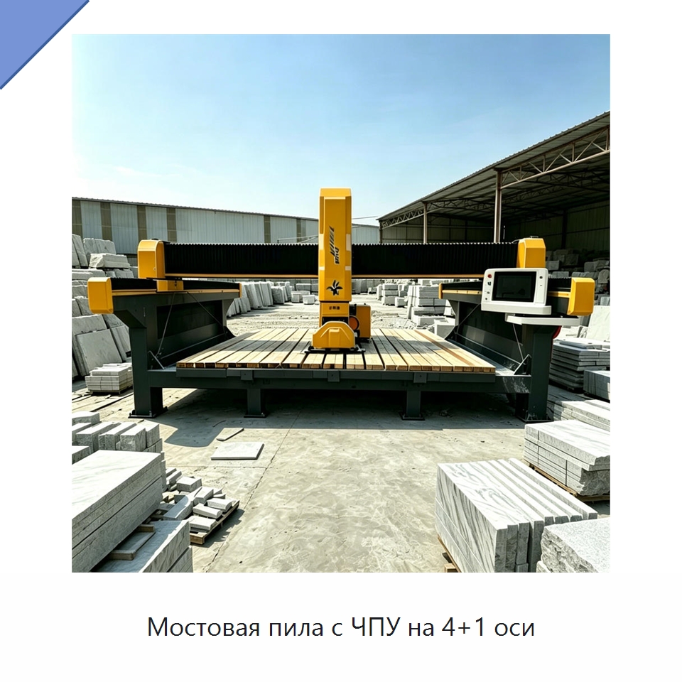 Мостовая пила с ЧПУ на 4+1 оси — Оборудование для обработки камня
